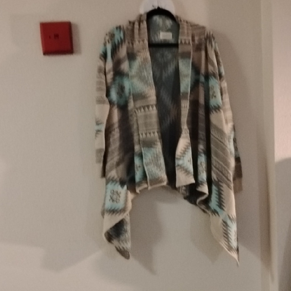 Dreamers Blue Shrug with Asymmetrical Hemline